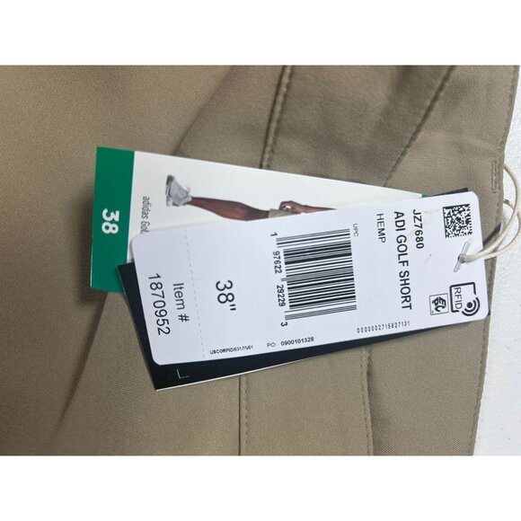 Adidas Golf‎ Hemp Shorts Men's Size 38 Tan Polyester NEW - Picture 6 of 9